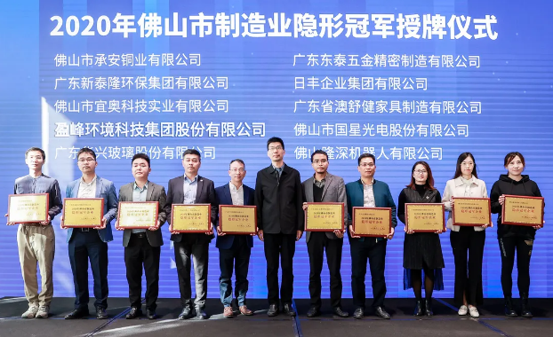 AG庄闲游戏环境被认定为2020年佛山制造业隐形冠军企业！